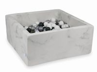 Suchy basen 90x90x40 marmur z piłeczkami 400szt (białe, perłowe, srebrne, grafitowe)