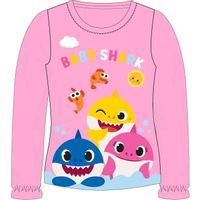 Dziewczęca bluzka w kolorowe rekinki Baby Shark Różowa 110