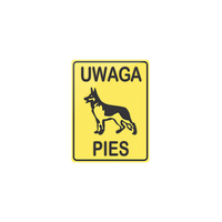 Uwaga pies - Tablica tłoczona - AL 3D , 20 x 15