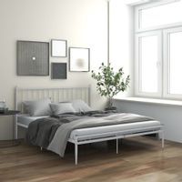 Emaga Rama łóżka, biała, metalowa, 160x200 cm