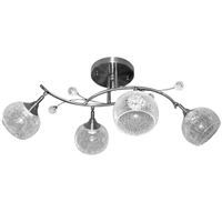 LAMPA sufitowa VEN W-A 26004/4 SL klasyczna OPRAWA z kryształkami kule balls satyna przezroczyste