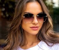 Okulary damskie soczewki bezramkowe fashion D15_Czarny_cieniowany
