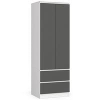 Szafa STAR S 60 cm 2 drzwi 2 szuflady - biała-grafit szary