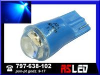 żarówka LED T10 SMD soczewka w5w w3w niebieska 12v wysoka jakość
