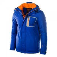 Męska kurtka narciarska Hi-Tec Bicco snowboardowa zimowa niebiesko-pomarańczowa rozmiar XL