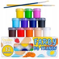Farby do tkanin ubrań materiału zestaw 12 x 25ml