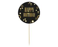 Topper na tort Happy Birthday, czarny