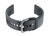 Pasek gumowy do smartwatch 18mm - ciemny szary/srebrny