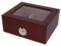 Humidor ze Szklanym Okienkiem Ciemny Machoń