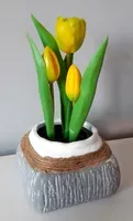 TULIPANY GUMOWE w doniczce TULIPAN ŻÓŁTY 3 szt