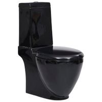 Toaleta ceramiczna, odpływ poziomy, czarna