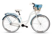 Damski rower miejski Goetze Blueberry 28 + kosz / Biało-błękitny