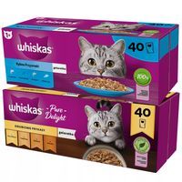 Whiskas Karma dla kotów Rybne przysmaki &  Pure Delight drobiowe  85 gx80