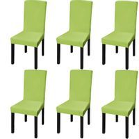 Elastyczne pokrowce na krzesła w prostym stylu, 6 szt., zielone