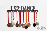 Wieszak na medale | I LOVE DANCE #1 | 60cm | metalowy na 30szt medali