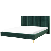 Łóżko welurowe 160 x 200 cm zielone VILLETTE