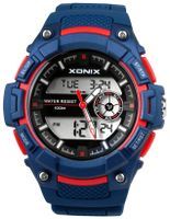 Xonix Sportowy męski zegarek, LCD + analog, 5 x alarmów, podświetlenie, WR 100M, antyalergiczny