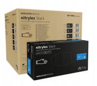 Rękawice nitrylowe nitrylex black M  karton 10 x 100 szt