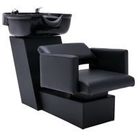 Myjnia fryzjerska, fotel z umywalką, czarna, 129x59x82 cm