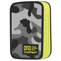 Podwójny piórnik szkolny Coolpack Jumper 2 z wyposażeniem, Como Yellow Neon A370