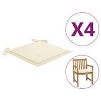 Poduszki na krzesła ogrodowe, 4 szt., kremowe, 50x50x4 cm