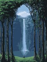 Malowanie po numerach – Piękny wodospad - 30x40 rama