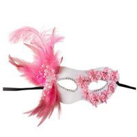 Maska karnawałowa "Wenecka z piórami", różowy, Carnival Toys