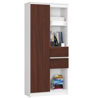 REGAŁ BIUROWY R 80 cm CLP R15 BIAŁY / WENGE