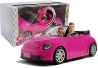 Lalki z Samochodem Auto Coupe Dźwięk i Światła 43 cm Różowy
