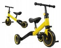 Rowerek biegowy trójkołowy 4w1 dla dziecka regulowana kierownica  żółty