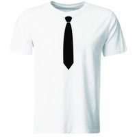 Koszulka męska z krawatem, biała, roz. L