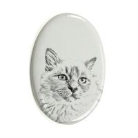 Kot birmański- płytka ceramiczna, nagrobkowa z wizerunkiem kota