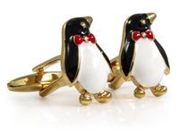 Spinki do mankietów - pingwiny z muchą N139