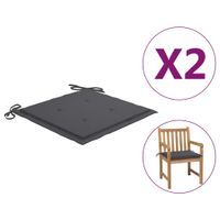 Poduszki na krzesło ogrodowe, 2 szt., antracytowe, 50x50x4 cm