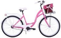 (K33) Rower miejski damski Kozbike 26 różowo biały