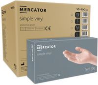 Rękawice winylowe bezpudrowe MERCATOR® simple vinyl S karton 1000 szt
