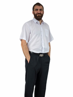 Elegancka, wizytowa koszula męska BIAŁA  z krótkim rękawem Laviino 43/44 - XL/XXL