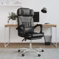 Rozkładane, masujące krzesło biurowe, czarne, sztuczna skóra Lumarko!