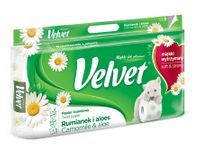 Velvet Naturalnie Pielęgnujący Papier Toaletowy Z Rumiankiem I Aloesem 8 Rolek