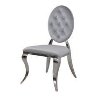 Krzesło Ludwik II glamour Silver krzesła pikowane guzikami