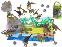 FIGURKI ZWIERZĘTA DINOZAURY + MATA I AKCESORI 7 SZT.