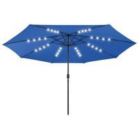 Emaga Parasol ogrodowy z LED i metalowym słupkiem, 400 cm, lazurowy
