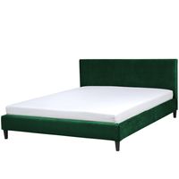 Łóżko welurowe 160 x 200 cm zielone FITOU