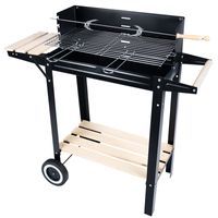 DUŻY GRILL OGRODOWY NA KOŁACH Rożno PÓŁKI Gril
