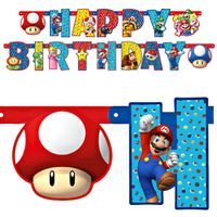 Baner "Happy Birthday - Super Mario", Amscan, 190 cm