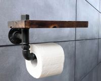 Uchwyt na papier toaletowy z półką industrial loft