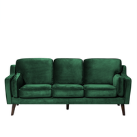 Sofa 3-osobowa welurowa zielona LOKKA