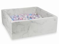 Suchy basen 110x110x40 marmur z piłeczkami 600szt (jasne różowe, różowe jasne perłowe, błękitne jasne perłowe, jasnobłękitne, perłowe)