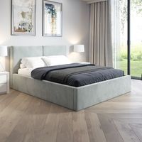 Łóżko tapicerowane SZARE 180x200 + POJEMNIK ALBA