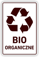 BIO ORGANICZNE - Naklejka na kosz segregacja śmieci odpadów 30 cm